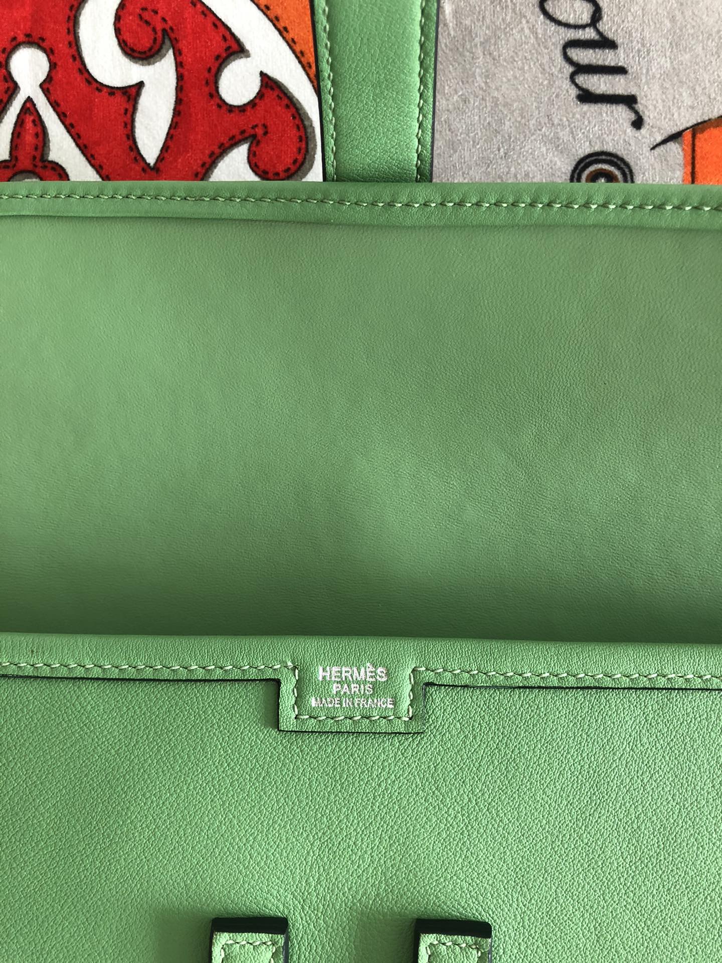 에르메스 지제 엘란29 아보카도그린 스위프트 송아지가죽 내부 양가죽